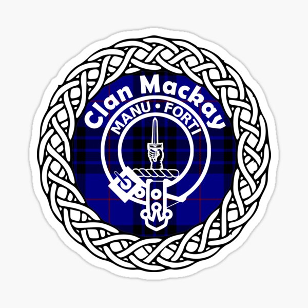 Item preview, Mackay Scottish Clan surname last name tartan crest badge designed and sold by BagTown Clans.