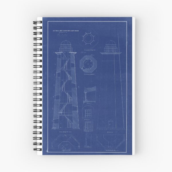 Item preview, Montauk Point Lighthouse Blue Print designed and sold by Hungry Hungry  Buffalo.
