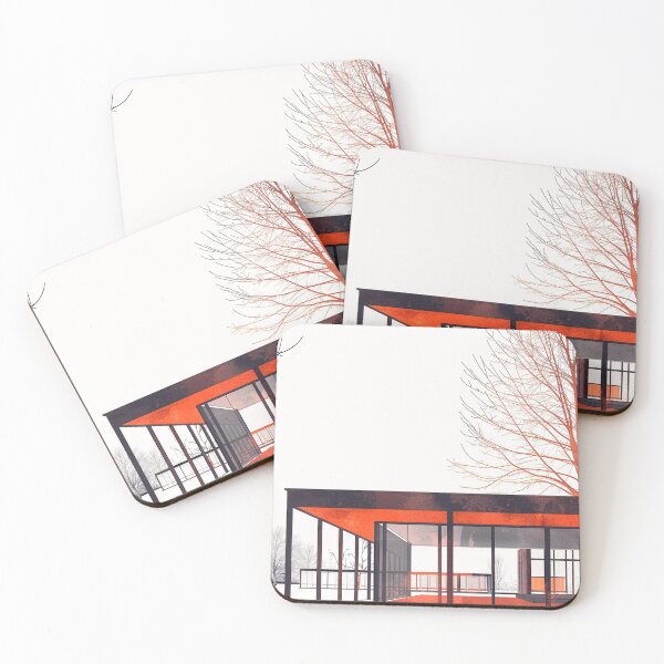 Item preview, Modernist Glass Pavilion - Minimalist Winter Architecture Art designed and sold by rahuarq.
