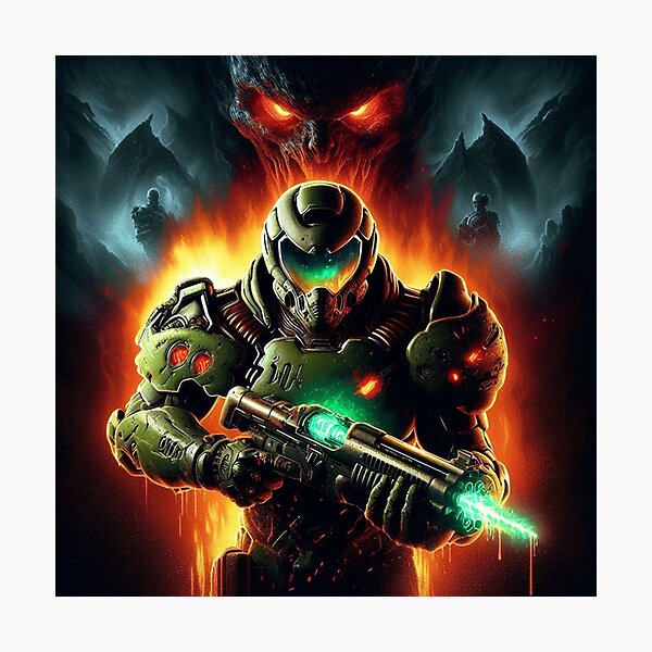 Item preview, Doom Slayer with B.F.G. designed and sold by TheTshirtKing.