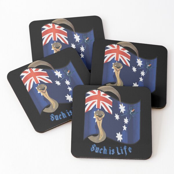 Item preview, Such Is Life Australian Flag with Redback Spider Snake, Funny Aussie Australia Day designed and sold by lozsart.