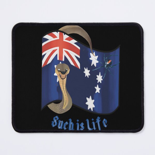 Item preview, Such Is Life Australian Flag with Redback Spider Snake, Funny Aussie Australia Day designed and sold by lozsart.
