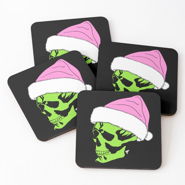 Item preview, Santa Hat Skull - Black Background  designed and sold by The Abysmall.