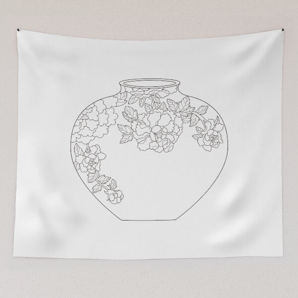 Item preview, flowers painted on a vase. a traditional Korean painting designed and sold by Planb StudioDesign.