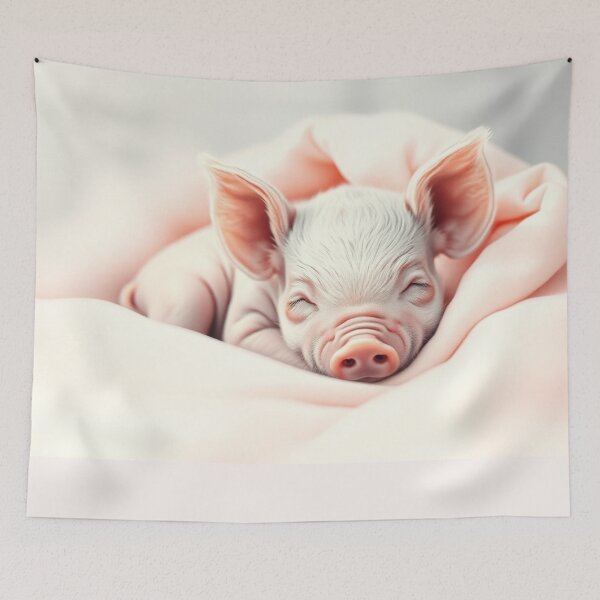 Item preview, Snoozing Pink Piglet designed and sold by Skye Ryan-Evans.