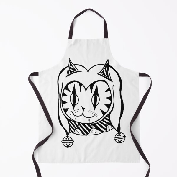 Item preview, Jester Hat Cat Circus Carnival Kitty Cat Greyscale designed and sold by KayTurtless.