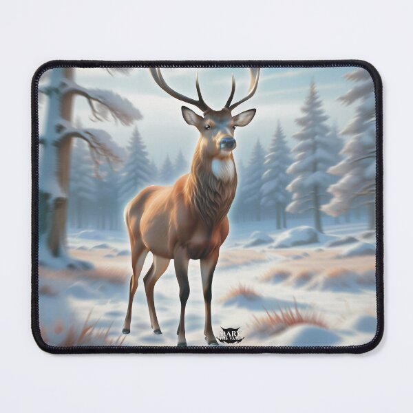 Item preview, Majestic Red Deer In Snowy Clearing designed and sold by Mary The Vamp.