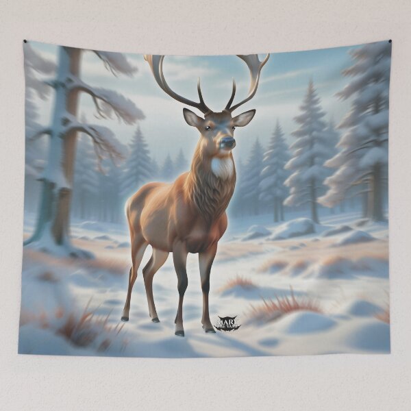 Item preview, Majestic Red Deer In Snowy Clearing designed and sold by Mary The Vamp.