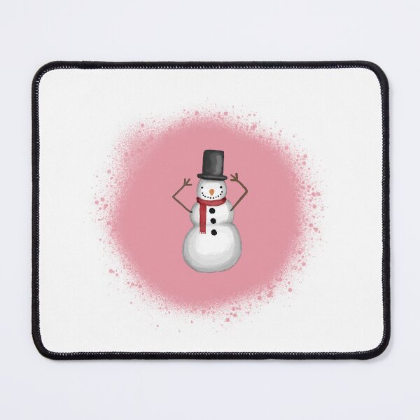 Item preview, Cute Happy Snowman in Pink designed and sold by stewedtomatoes.