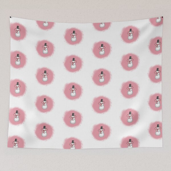 Item preview, Cute Happy Snowman in Pink designed and sold by stewedtomatoes.