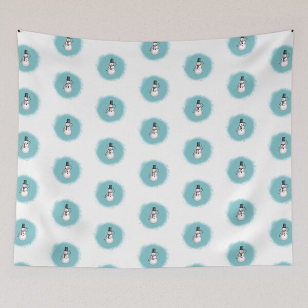 Item preview, Happy Snowman In Blue designed and sold by stewedtomatoes.