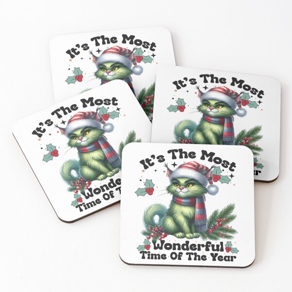 Item preview, Cute Green Cat It’s The Most Wonderful Time Of The Year Christmas Xmas Holiday designed and sold by Har-vee.