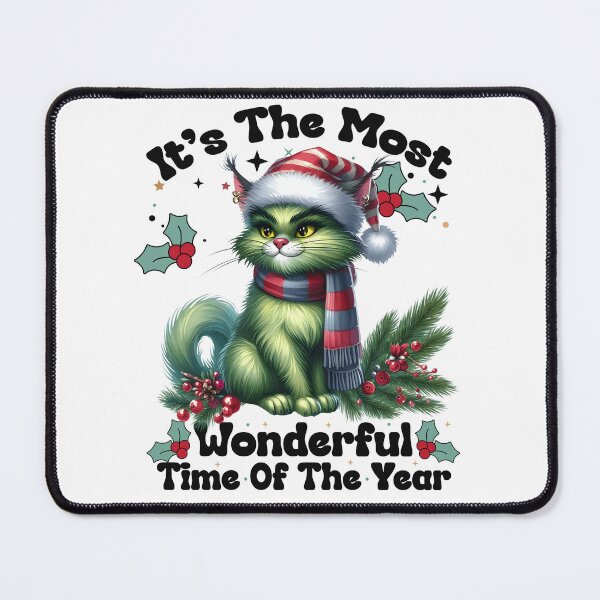 Item preview, Cute Green Cat It’s The Most Wonderful Time Of The Year Christmas Xmas Holiday designed and sold by Har-vee.
