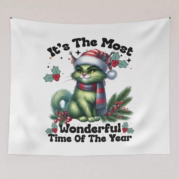 Item preview, Cute Green Cat It’s The Most Wonderful Time Of The Year Christmas Xmas Holiday designed and sold by Har-vee.