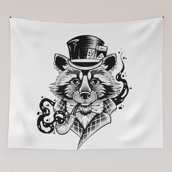 Item preview, Vintage Rococo style raccoon designed and sold by 7Delamancha.