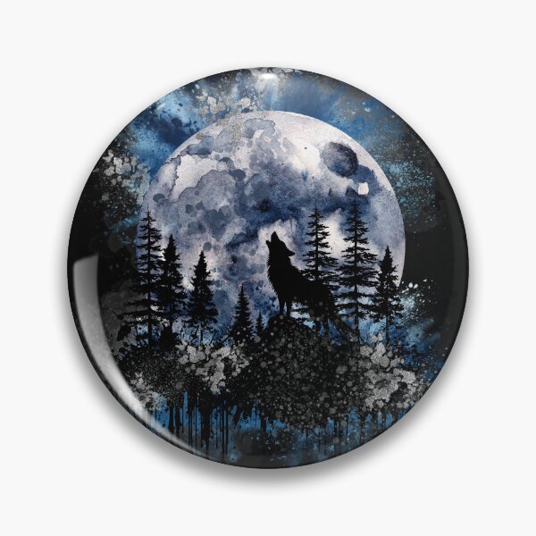Artikelvorschau, Waldmond Heulender Wolf Blau/Silber entworfen und verkauft von BLTeesNmore.