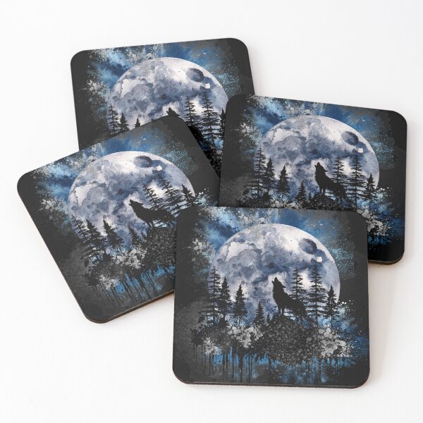 Item preview, Forest Moon Howling Wolf Blue/Silver designed and sold by BLTeesNmore.