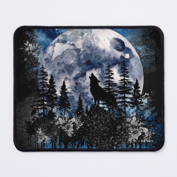 Item preview, Forest Moon Howling Wolf Blue/Silver designed and sold by BLTeesNmore.