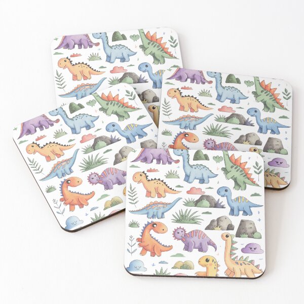 Item preview, Watercolor Kawaii Cute Dinosaurs designed and sold by TheCatmeow2000.