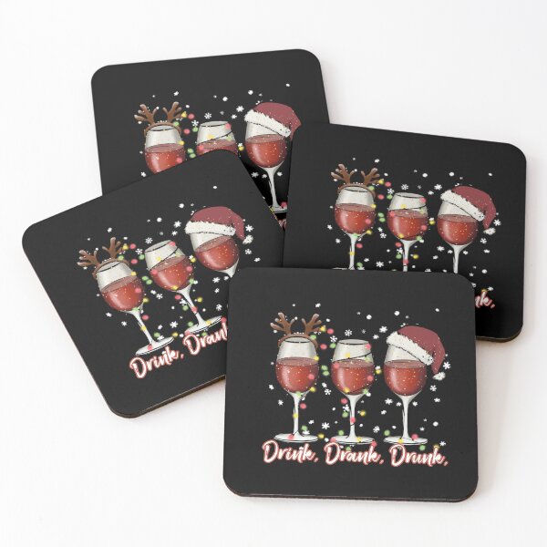 Item preview, Drink drank drunk Christmas wine glasses designed and sold by Heaven Welch.