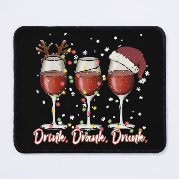 Item preview, Drink drank drunk Christmas wine glasses designed and sold by Heaven Welch.