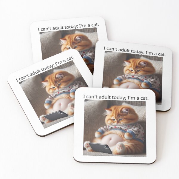 Item preview,  Whimsical Ginger Cat in Human-Like Outfit: 'I Am Just a Cat in a Human's World' - A Charming Capture for Cat Enthusiasts  designed and sold by AlwaysHome.