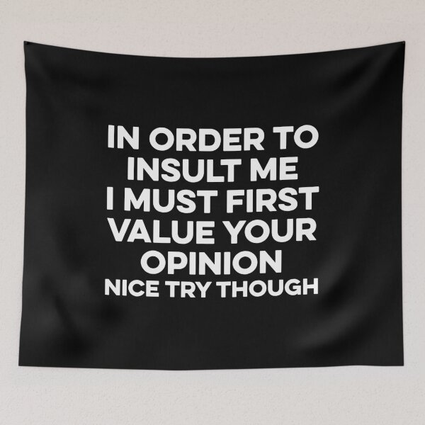 Item preview, In Order To Insult me I Must First Value Your Opinion Nice Try Though designed and sold by zeviwanty.