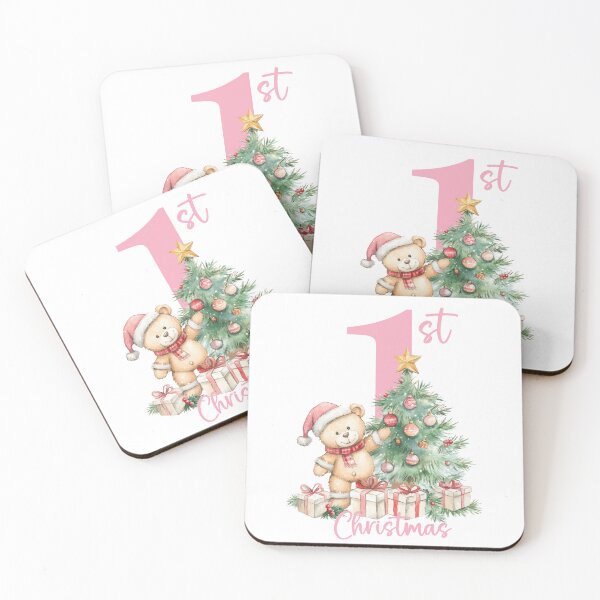 Item preview, Cute Teddy Bear Baby's First Christmas - Pink Number designed and sold by GDCdesigns.