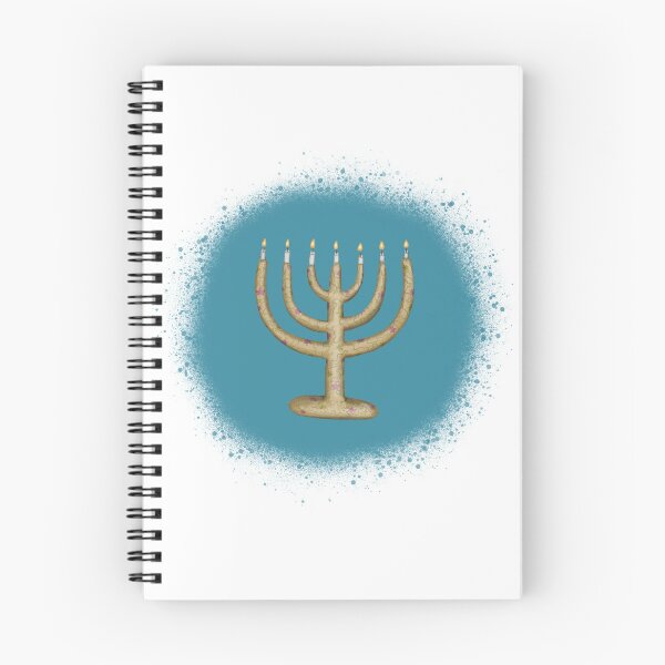 Item preview, Menorah on Blue Background Hanukkah Illustration designed and sold by stewedtomatoes.
