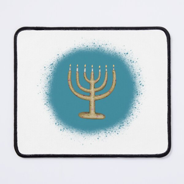 Item preview, Menorah on Blue Background Hanukkah Illustration designed and sold by stewedtomatoes.