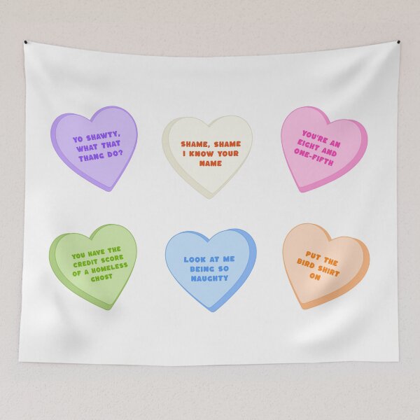 Item preview, Winston Bishop Candy Hearts designed and sold by Sarah Teigland.