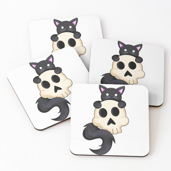 Item preview, Kitty and skull designed and sold by JadeWolfArt.