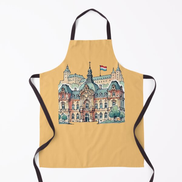 Aperçu de l'œuvre Sticker aquarelle minimaliste du Palais Grand-Ducal, créée et vendue par PaintMeWorld.
