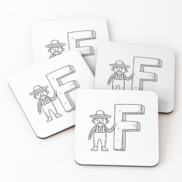 Item preview, Illustration of Letter F Beside Farmer designed and sold by rasagamastore.