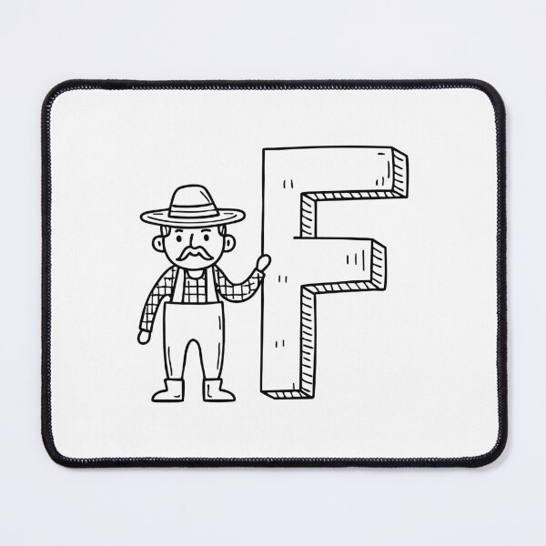 Item preview, Illustration of Letter F Beside Farmer designed and sold by rasagamastore.