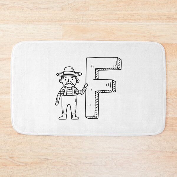 Item preview, Illustration of Letter F Beside Farmer designed and sold by rasagamastore.
