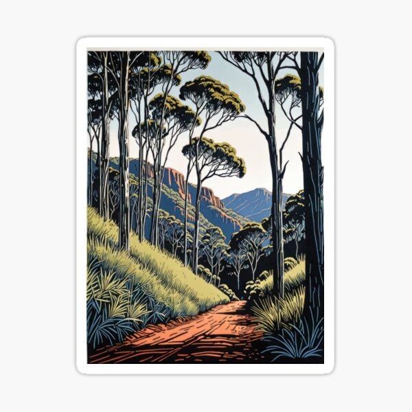 Vista previa del artículo con la obra «Paisaje de bosque de eucaliptos de Australia», diseñado y vendido por designtourist.