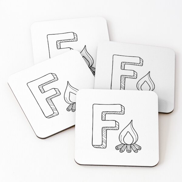Item preview, Illustration of Letter F Beside Fire designed and sold by rasagamastore.