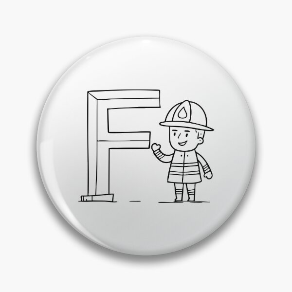 Item preview, Illustration of Letter F Beside Firefighter designed and sold by rasagamastore.