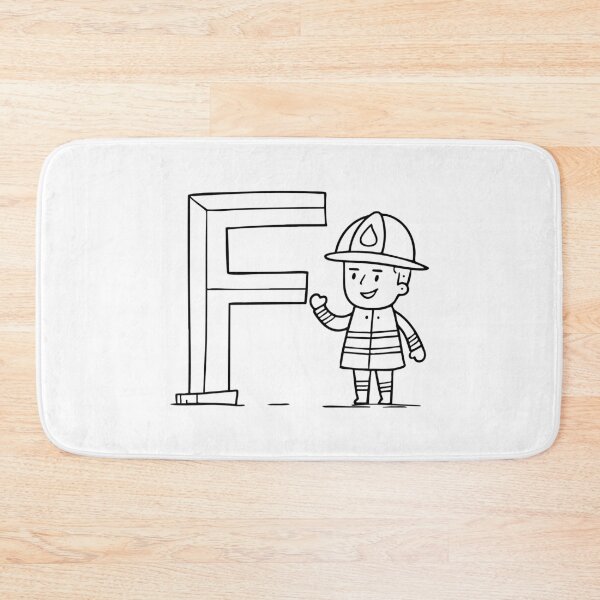 Item preview, Illustration of Letter F Beside Firefighter designed and sold by rasagamastore.