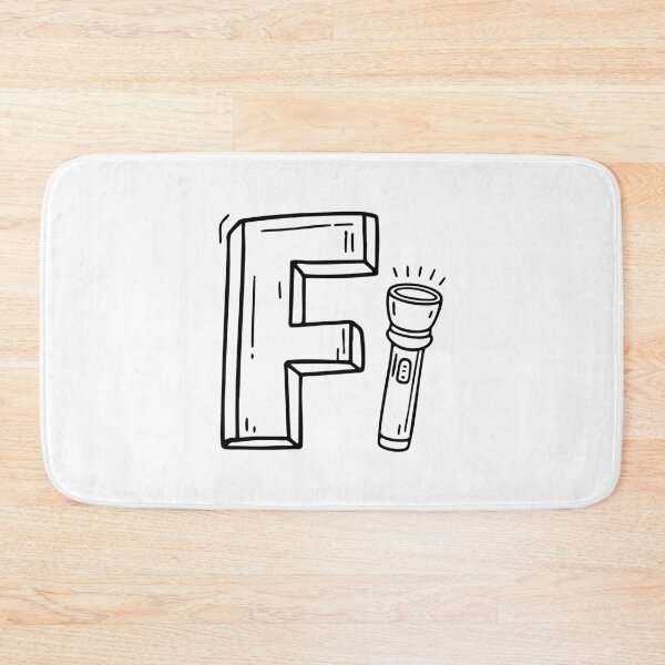 Item preview, Illustration of Letter F Beside Flashlight designed and sold by rasagamastore.
