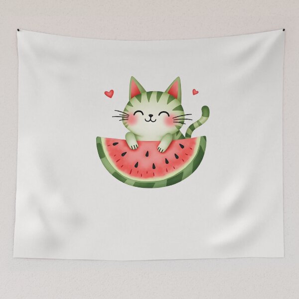Item preview, watermelon cat designed and sold by creativechaster.