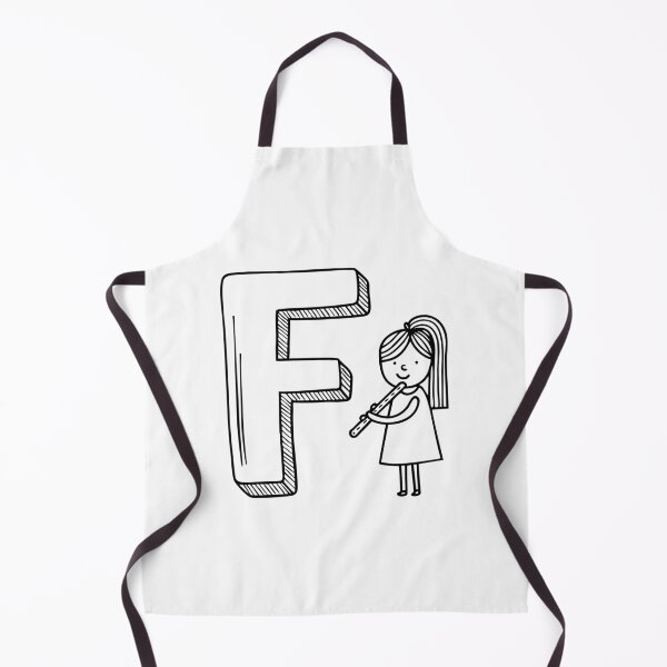 Item preview, Illustration of Letter F Beside Girl Playing Flute designed and sold by rasagamastore.