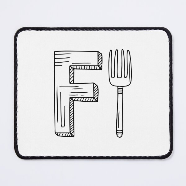 Item preview, Illustration of Letter F Beside Fork designed and sold by rasagamastore.