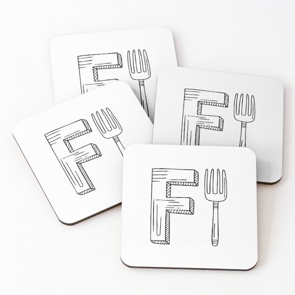 Item preview, Illustration of Letter F Beside Fork designed and sold by rasagamastore.