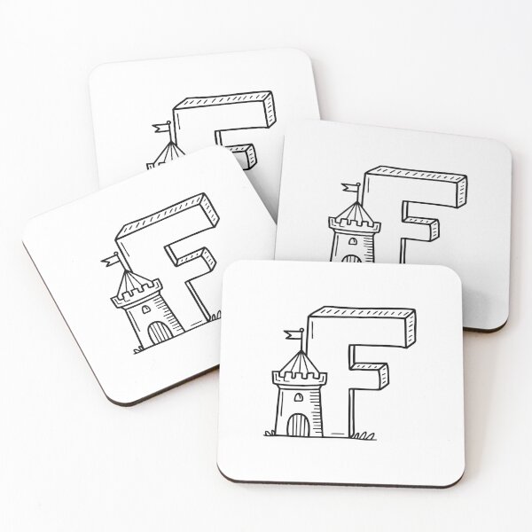 Item preview, Illustration of Letter F Beside Fortress designed and sold by rasagamastore.