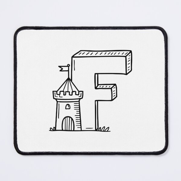 Item preview, Illustration of Letter F Beside Fortress designed and sold by rasagamastore.