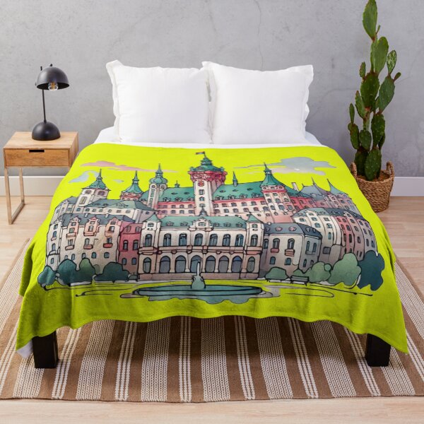 Item preview, Minimalist Grand Ducal Palace Watercolor Sticker, designed and sold by PaintMeWorld.