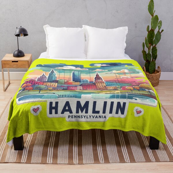 Item preview, Hamlin Pennsylvania Minimalist Sticker – Cute Watercolor Skyline & 3D Landscape,  designed and sold by PaintMeWorld.