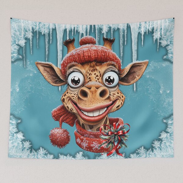 Item preview, Winter magic with a cute cartoon giraffe. designed and sold by nicky2342.